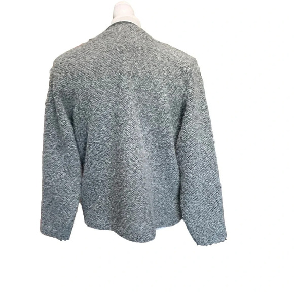 Vintage C.O. Petites Grey Cardigan with built in dark grey Tank, metal clasps - Picture 7 of 7